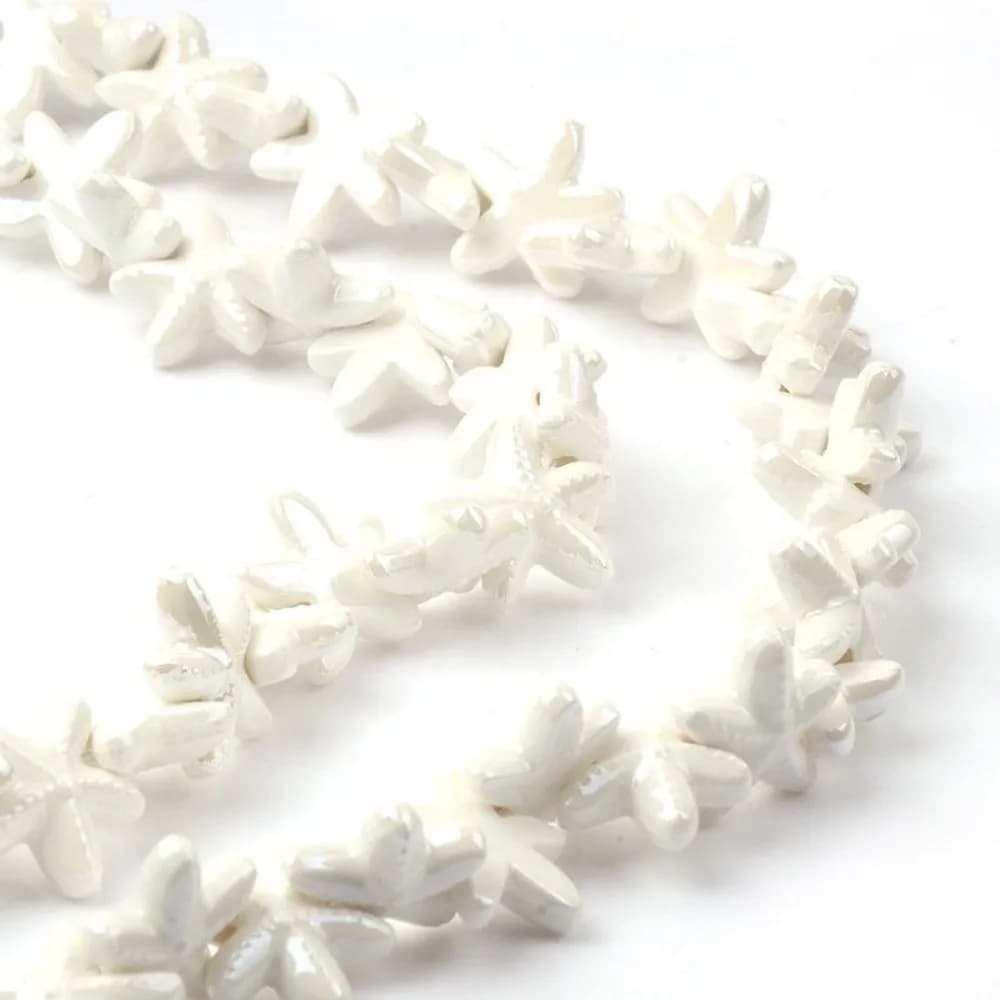 Perline a Forma di Stella Marina in Ceramica, Fatte a Mano, Colori Freschi, Perline Sciolte per Creazioni Fai-da-Te, Perline a Forma di Stella Marina con Foro Grande per Realizzazione di Braccialetti