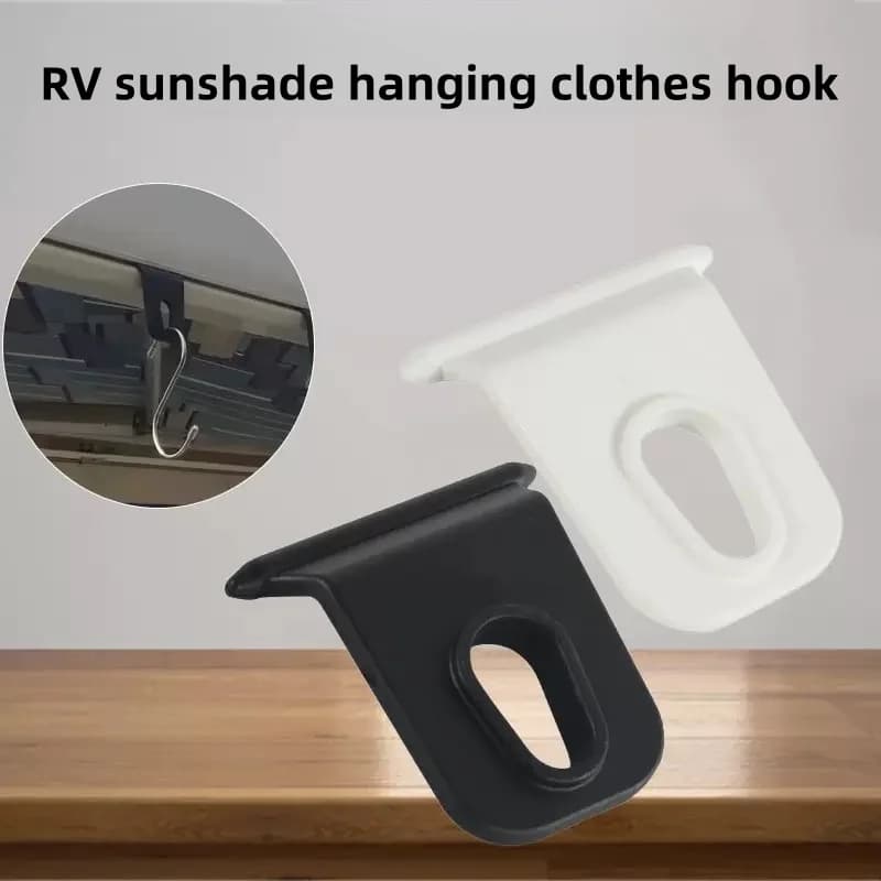 10Pcs Awning Hooks Sturdy Universal White Clothes Hook Racks for RV S-shaped Camping Awning Hooks Clips Hats Tent Light Hangers