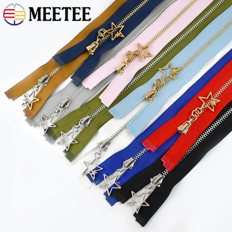 3 pezzi 3 # Cerniera per cucire in metallo 15-30 cm Close-End 40-70 cm Cerniere open-end Chiusura Borsa Giacca Abbigliamento Zip Kit di riparazione Accessori