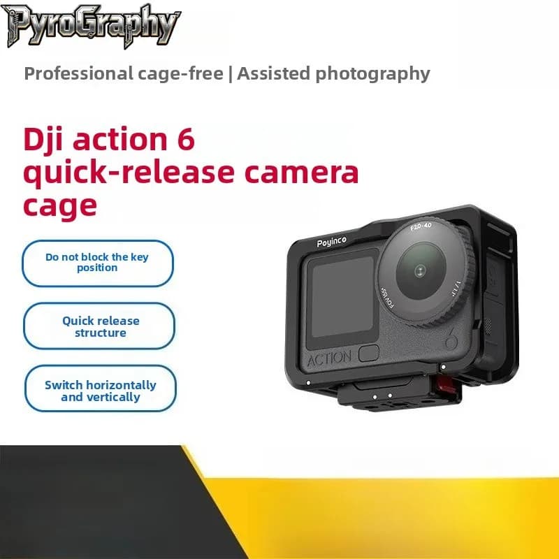 PyroGraphy Quick Release Action6 portable expansion frame for action camera DJI OsmoAction6 Sprots Camera