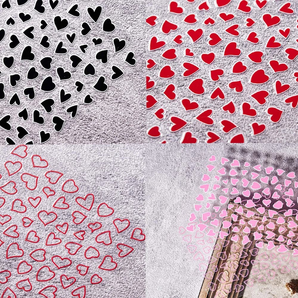 Heart Nail Art Sticker heart nail decal/ Heart nail decals/Nail tattoo/ Pink heart nail sticker love Hearts Hollow Heart Stick,5