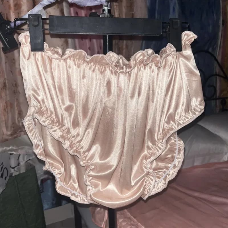 Slip in Raso Lucido Effetto Seta Ghiaccio Sexy da Uomo e Donna, Taglie Forti, Lingerie Intima