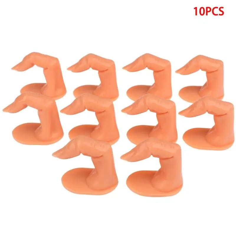 1/5/10Pcs Fake Practice Finger Mannequin With Or Without Nail Reusable Nail Art Training Tool For Nail Salon Beginner Learning