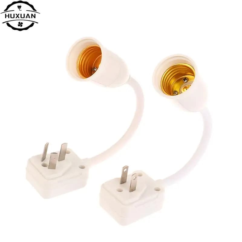 Spina a 2/3pin a conversione Base lampada E27 convertitore portalampada flessibile da parete con luce a LED con interruttore adattatore presa lampadina testa LED