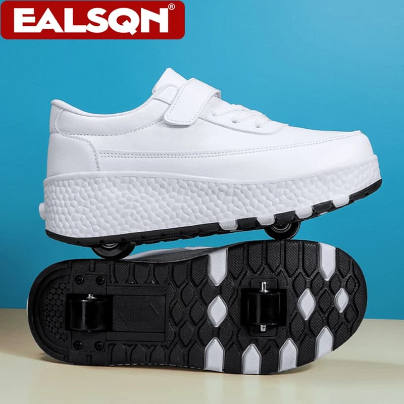 Pattini a rotelle alla moda per bambini, ragazzi e ragazze, con doppia ruota, unisex, nuove scarpe da ginnastica, scarpe sportive casual da esterno