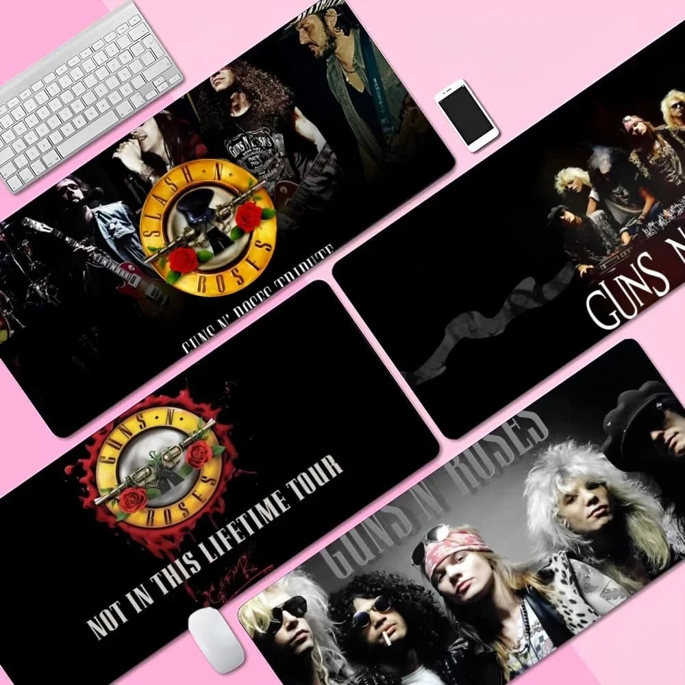 G-Guns-S N' Roses Fashion Gamer Speed Mouse Vendita al dettaglio Piccolo tappetino per mouse in gomma per tastiere Tappetino regalo fidanzato
