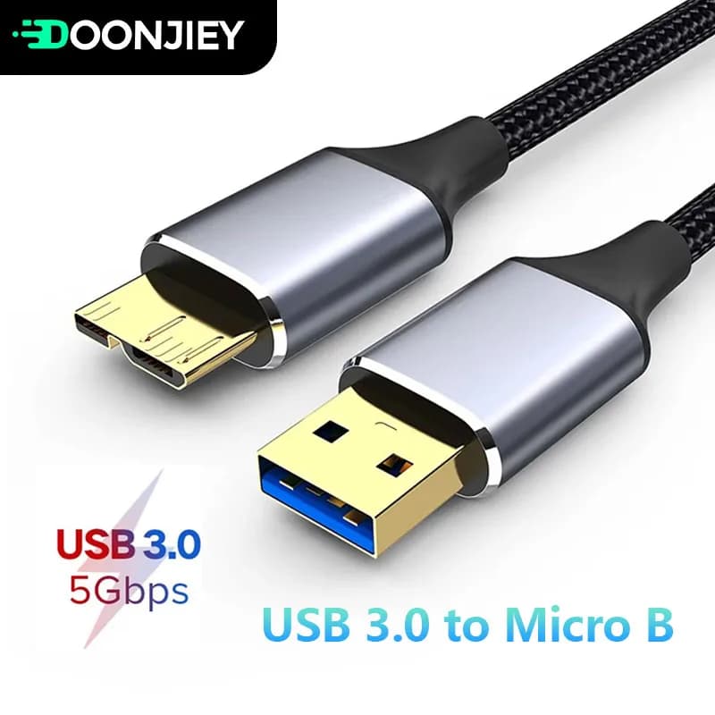 Cavo dati USB 3.0 tipo A a USB3.0 Micro B Cavo per disco rigido esterno da 5 Gbps Cavo SSD SATA per cavo per computer disco rigido Samsung