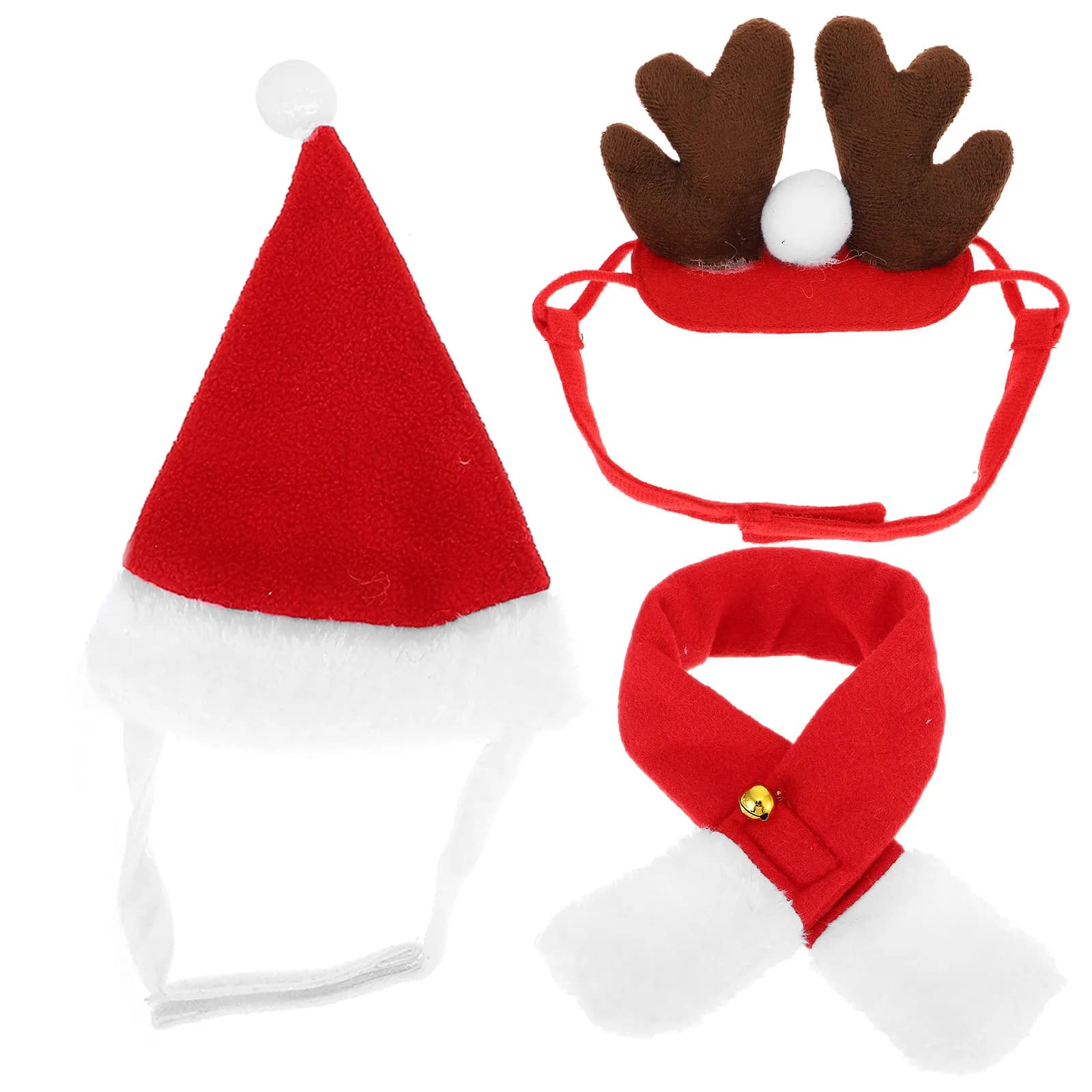 Set Natalizio per Animali Domestici: Sciarpa e Cappello Traspiranti e Comodi, Costume di Natale per Cani e Gatti, Accessori per Feste Invernali