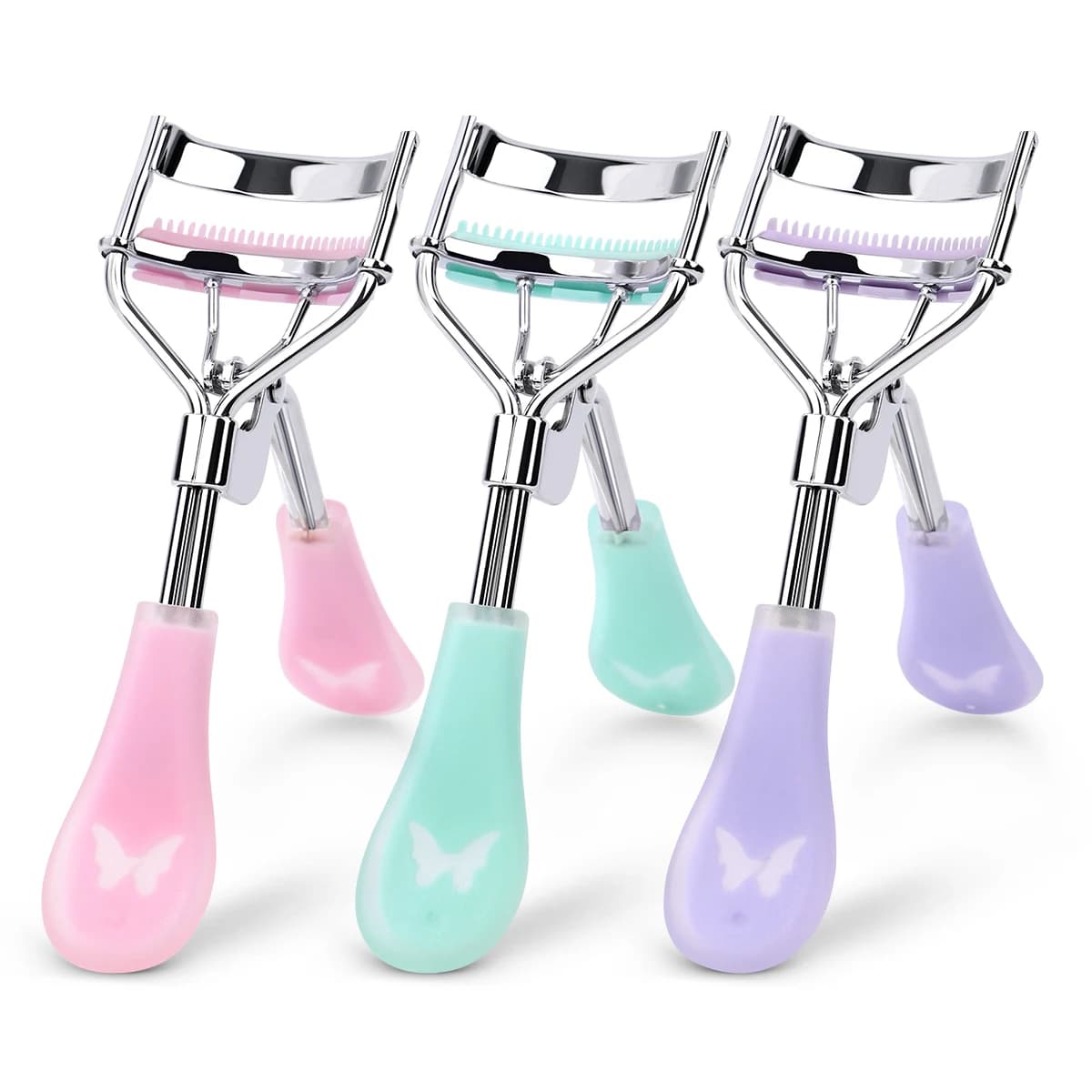 Portable Folder with comb, 1 piece stainless steel eyelash cutter, used for eyelash extension, eye makeup tool