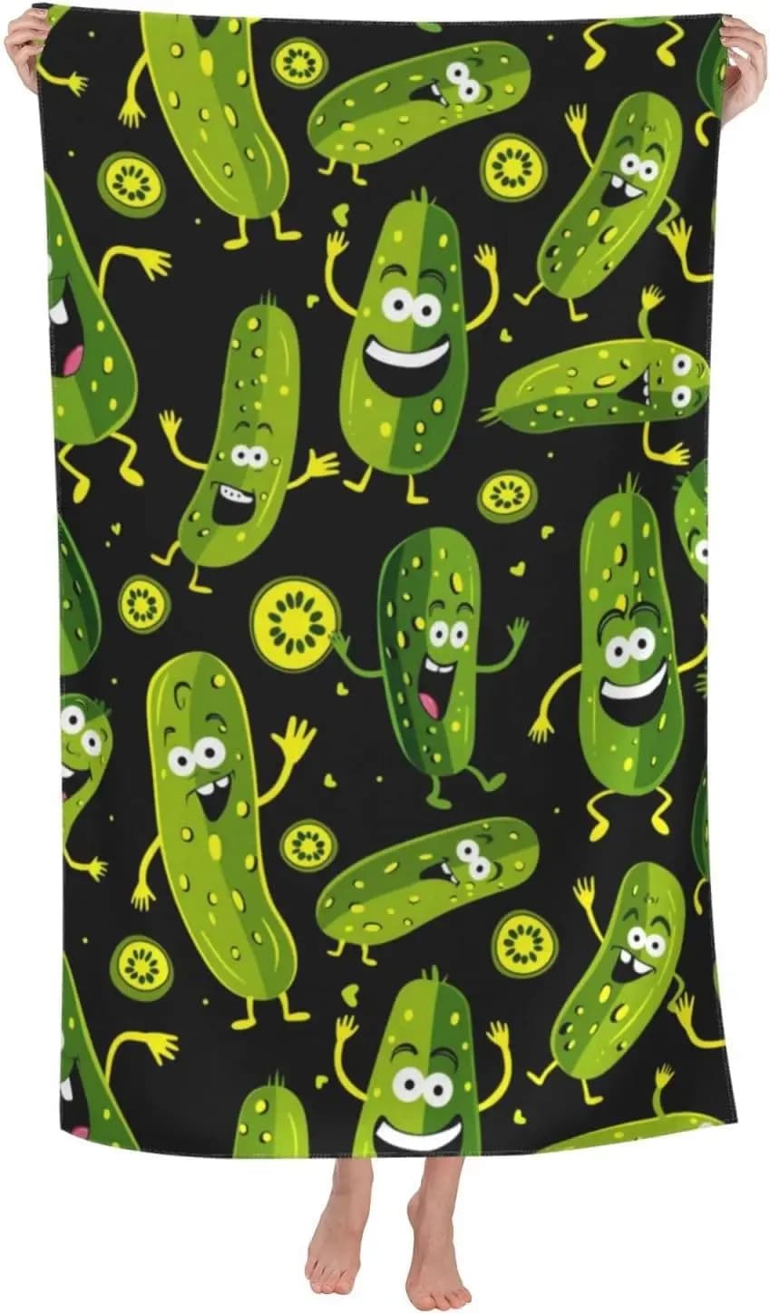 Divertente asciugamano da spiaggia Pickle, morbido e leggero in microfibra ad asciugatura rapida, ideale come regalo per bagno, piscina, viaggi, decorazioni per il nuoto