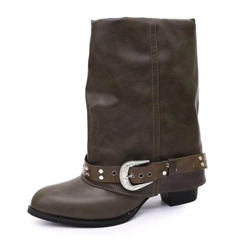 New Autumn and Winter Fashion Retro Brown Western Cowboy Booties Luxury Women Boots 2026 Look Slim Thick and Stacked Short Boots