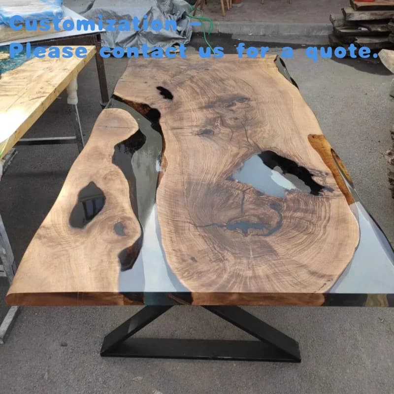 custom.Modern Designed Epoxy Resin Live Wood Table Your Place