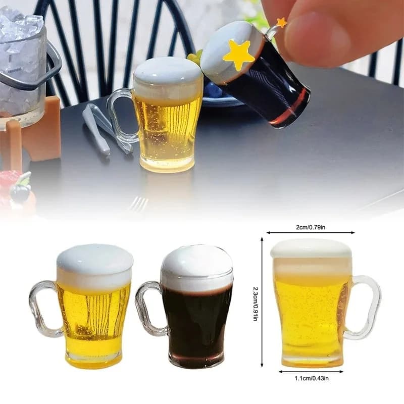 Accessori in Miniatura per Casa delle Bambole 1/12, Bicchiere di Birra Simulato, Giocattoli per Decorazione Casa delle Bambole, Gioco di Ruolo