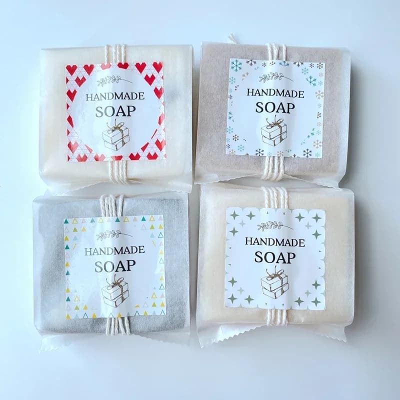 Handmade Soap Packaging Bag With Stickers Customzied LOGO Label White Paper Bags Oil proof 100pcs/lot