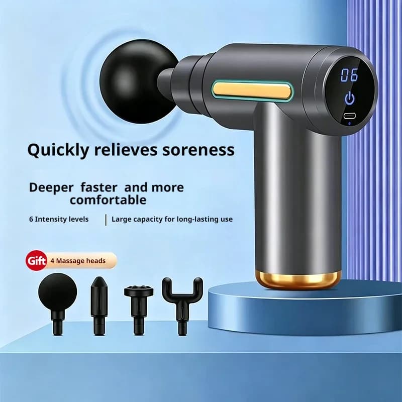 6 Speed Mini Electric Fascia Gun Deep Tissue Muscle Massager Portable Body Relax Massage Gun For Sports Pain Relief