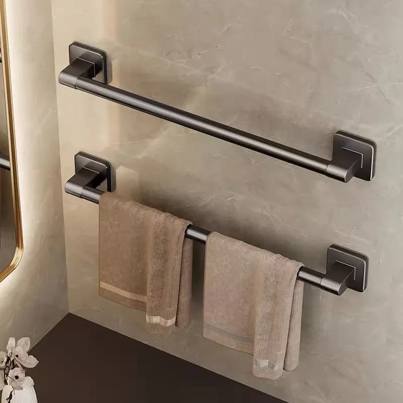 Portasciugamani da bagno 30/40/50 cm nero senza foratura portasciugamani barra di lavaggio autoadesiva per accessori da bagno da cucina