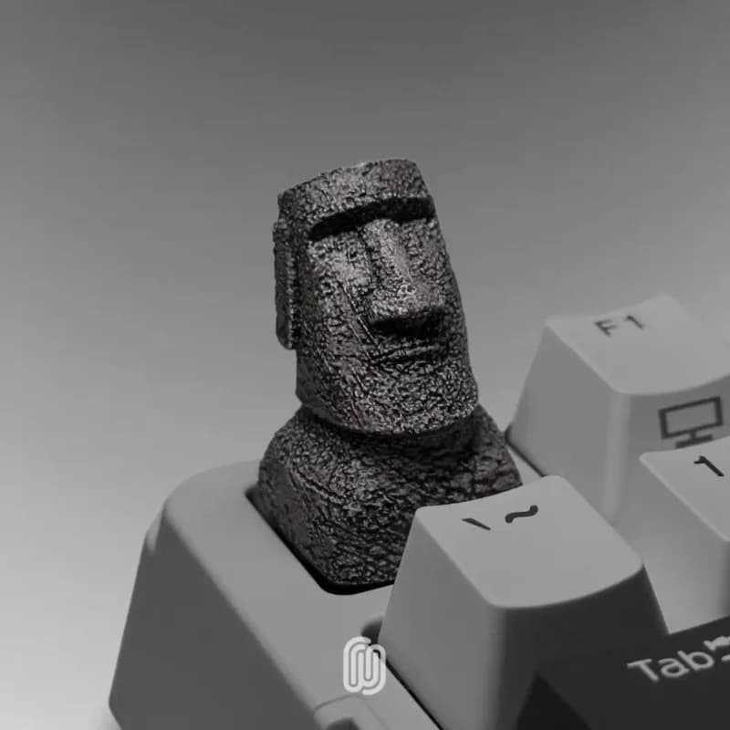 Copritasti personalizzati in resina 3D con statua di pietra dell'isola pasquale Copritasti personalizzati originali fatti a mano per accessori per tastiera meccanica