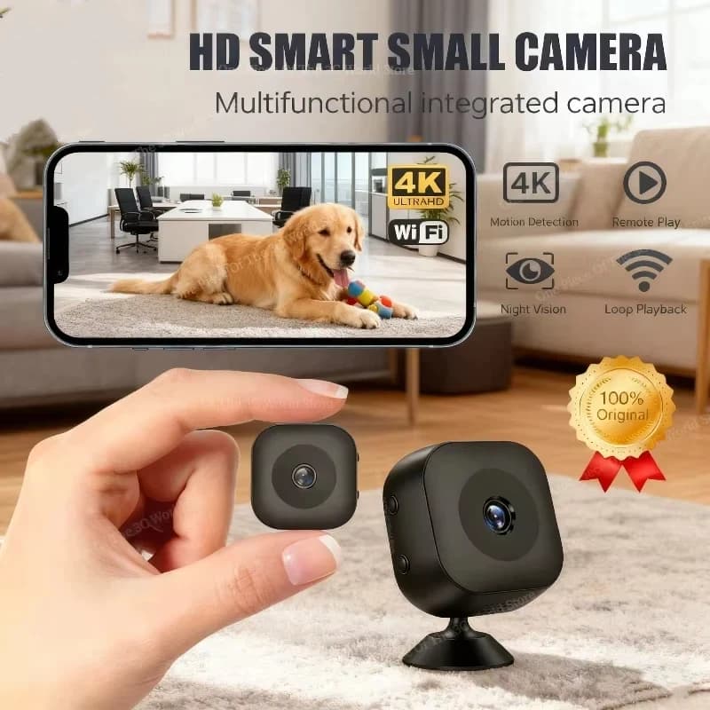 Telecamera di Sicurezza 4K HD WiFi Wireless Grandangolare per Interni con Visione Notturna, Rilevamento Movimento, Audio Bidirezionale, Monitoraggio Domestico 2026