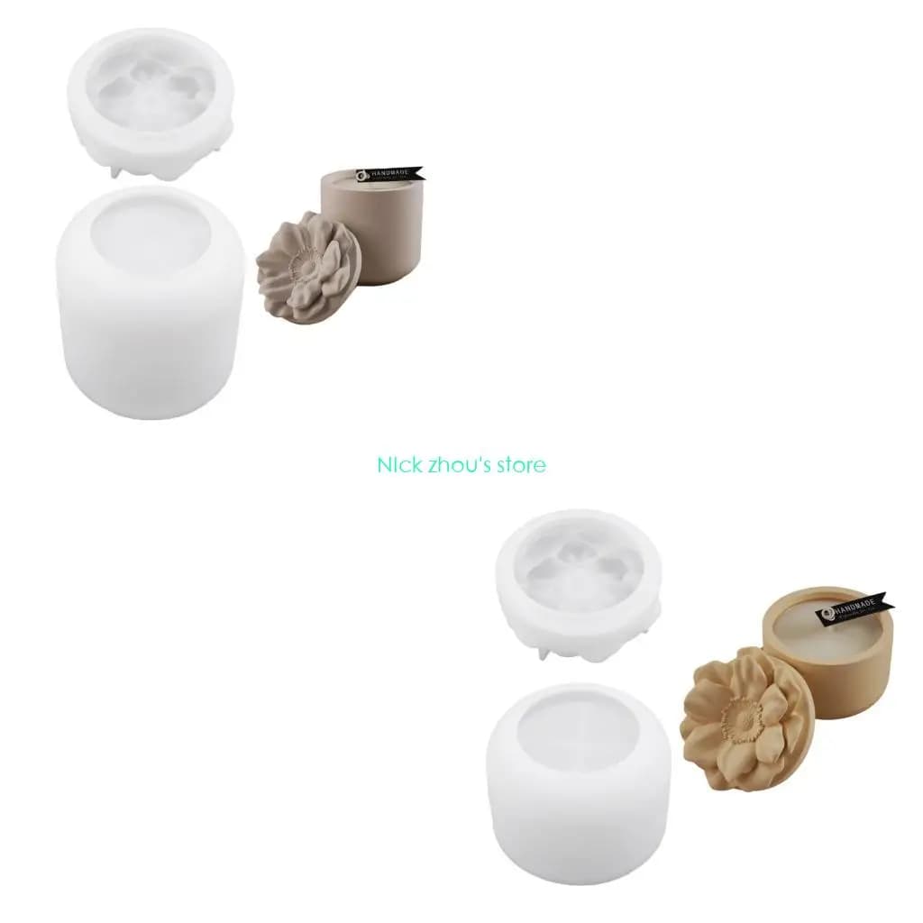 E15E Stampo per barattolo in resina siliconica multiuso robusto a forma fiore per cast epossidici e forniture artigianali per