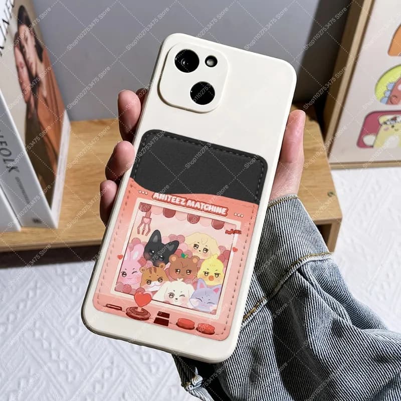 Cartoon Creative Ultra Thin Wallet Anime ATEEZS ANITEEZ‌S Cute Phone Decor Stickers Kpop Style Accessories Ornament Card Holder