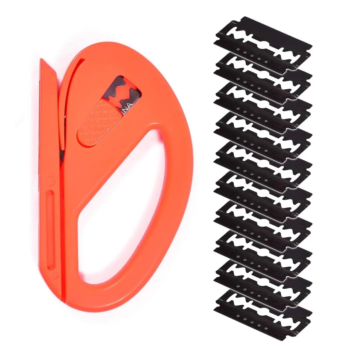 Taglierina di sicurezza per coltello da avvolgimento in vinile per auto Taglierina per carta da imballaggio per adesivo per auto Utensile da taglio per pellicola per avvolgimento in vinile in fibra di carbonio 11/12 pezzi