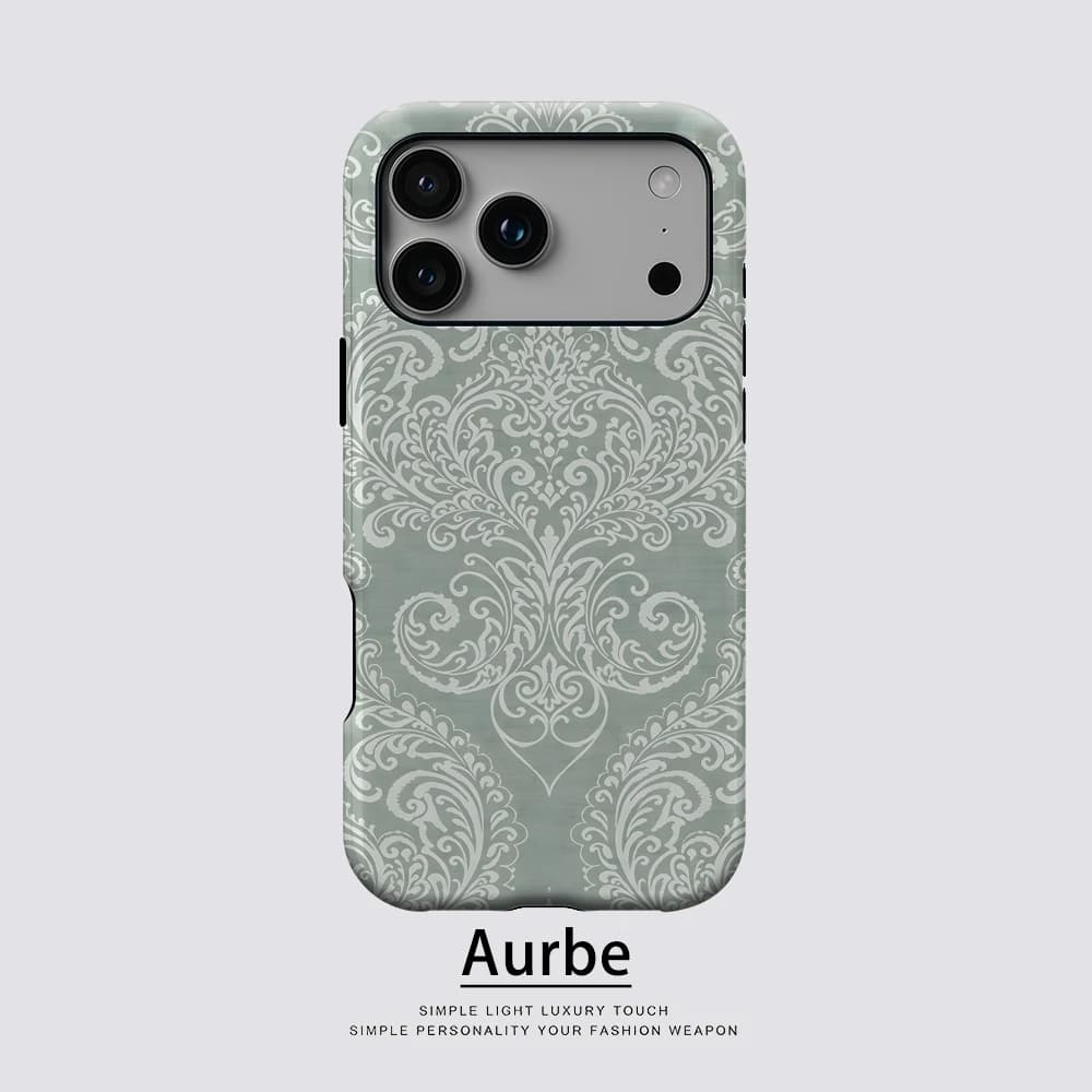 Sage Green Damask For Magnetic Phone Case For IPhone 17 16 15 14 13 Pro Max Plus Single Double-Layer Tough Case