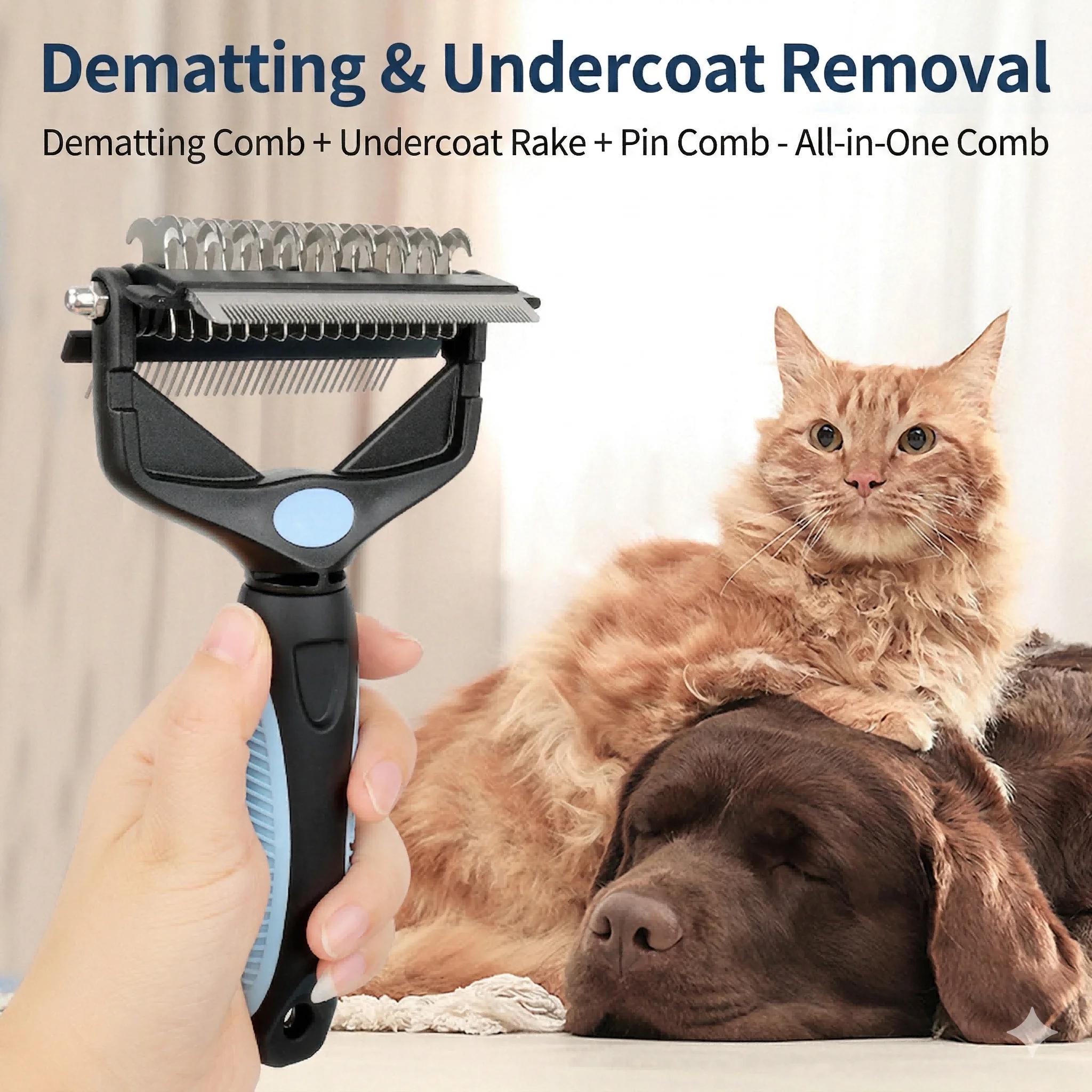 Spazzola per la rimozione del pelo di animali domestici, pettine autopulente per gatti, strumento per la toelettatura di cani e gatti, pettine sciogli-nodi, accessori per la pulizia degli animali domestici