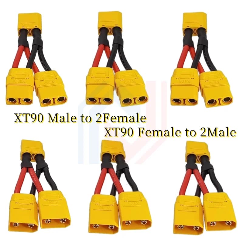 XT90 Parallel battery connector Male/female cable Double extension Y Splitter 3-way charger Motor air drones