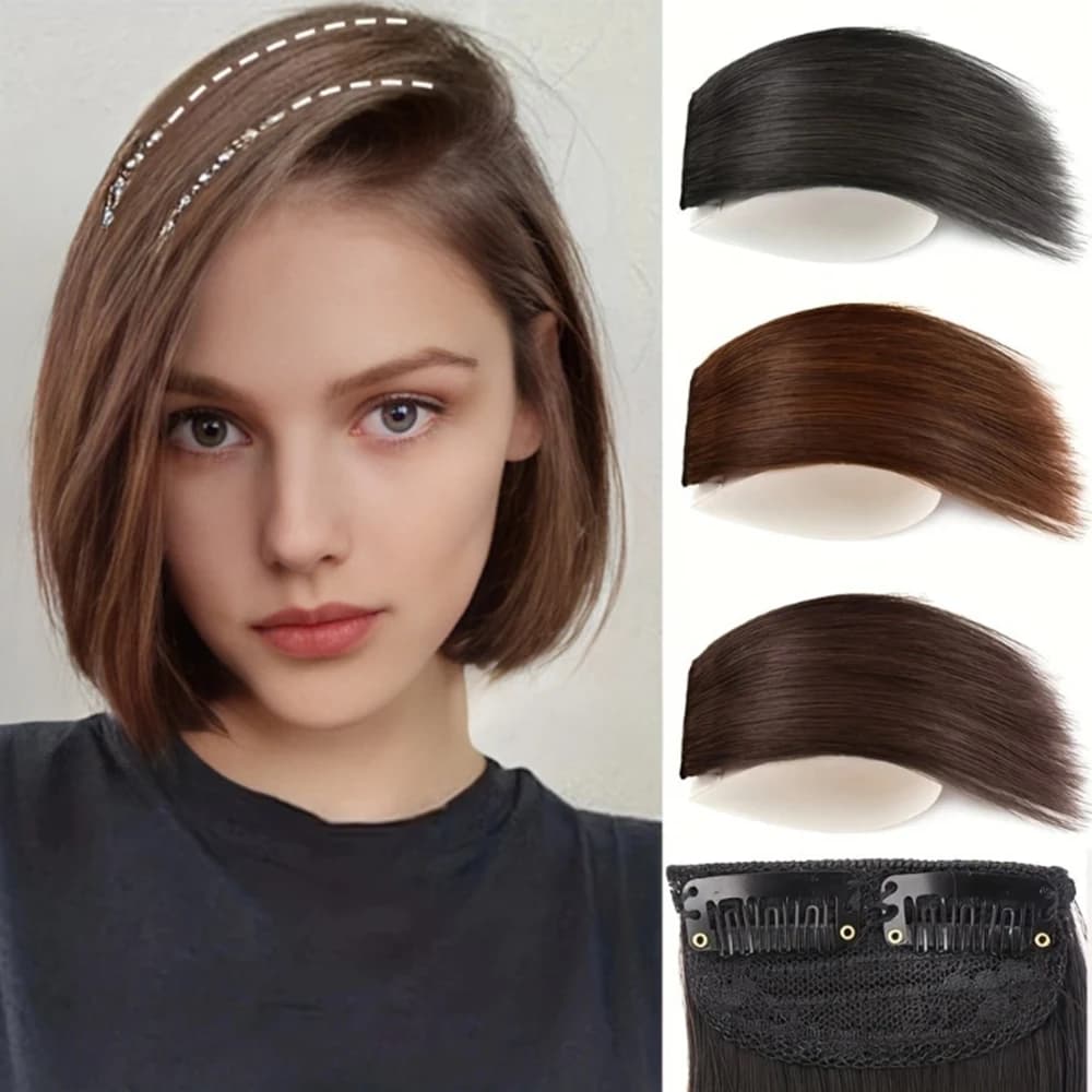 2 Pezzi di Cuscinetti per Capelli Naturali Invisibili e Voluminosi per Donne, Estensioni per Capelli, Copertura Sintetica Senza Cuciture per il Topo della Testa