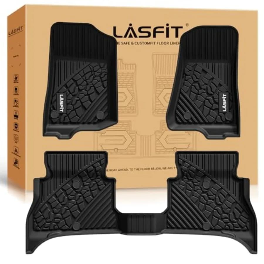 Tappetini per Jeep Wrangler Unlimited 4XE 2021-2024 2025 4 Porte Ibrido Plug-in EV-Gas PHEV, Tappetini Auto su Misura in TPE per Tutte le Stagioni