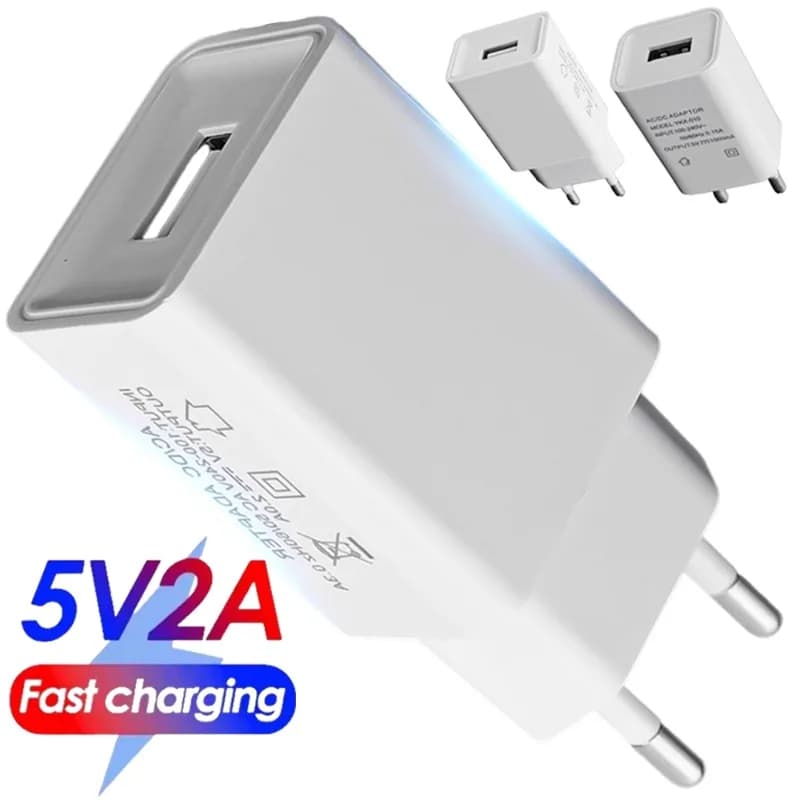 Caricatore USB 5V 2A Adattatore di alimentazione Caricatore universale da viaggio per telefono cellulare per iPhone Samsung Xiaomi Redmi LG Spina di ricarica da muro UE/USA
