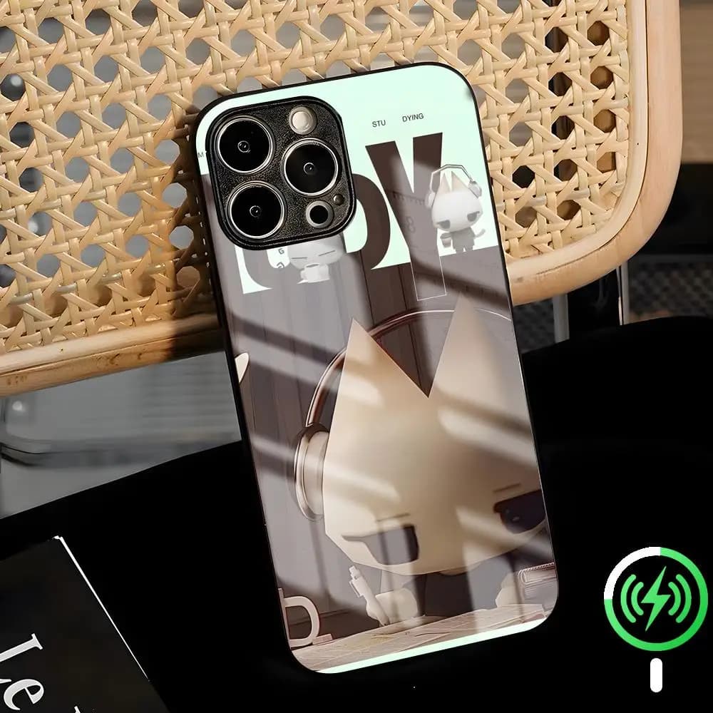 Cute kitten style sunglasses Instagram Phone Case For iPhone17 Air 16 e 15 14 13 12 11 Plus Mini Pro Max Glass Magnetic Case