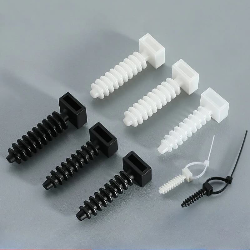 Supporto per fascette per cavi in nylon da 100 pezzi Supporto per fascette con cerniera Push in Tipo di rivetto Inserimento Supporto per tubo flessibile per sedile fisso Supporto per cavo elettrico in plastica