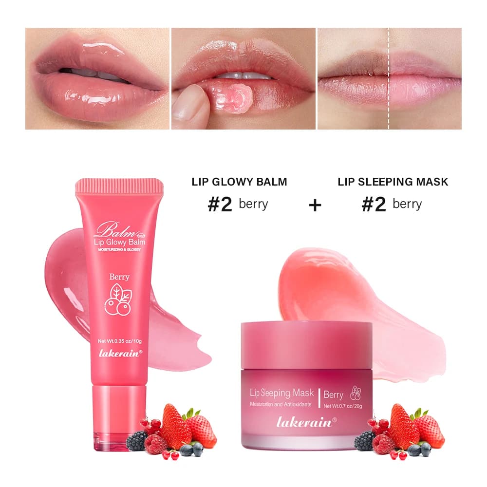 Balsamo per labbra e maschera per labbra Set idratante Notte Cura delle labbra Colori multipli Manutenzione del trucco Labbra Anti-screpolature Olio per labbra Cura Cosmetico