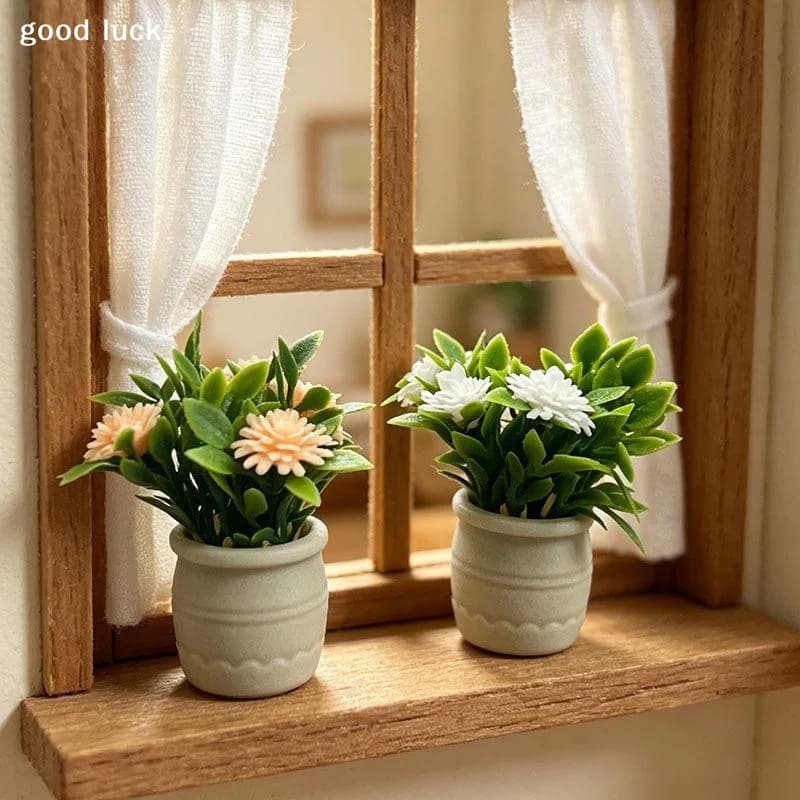Answer1Pcs Miniature Gypsophila Potted Plant For Model House Living Room Decoration Mini Landscape Crafts
