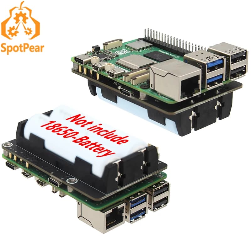 X1200 Raspberry Pi 5 UPS Board Continuity group for battery 18650-Li (NON includ)