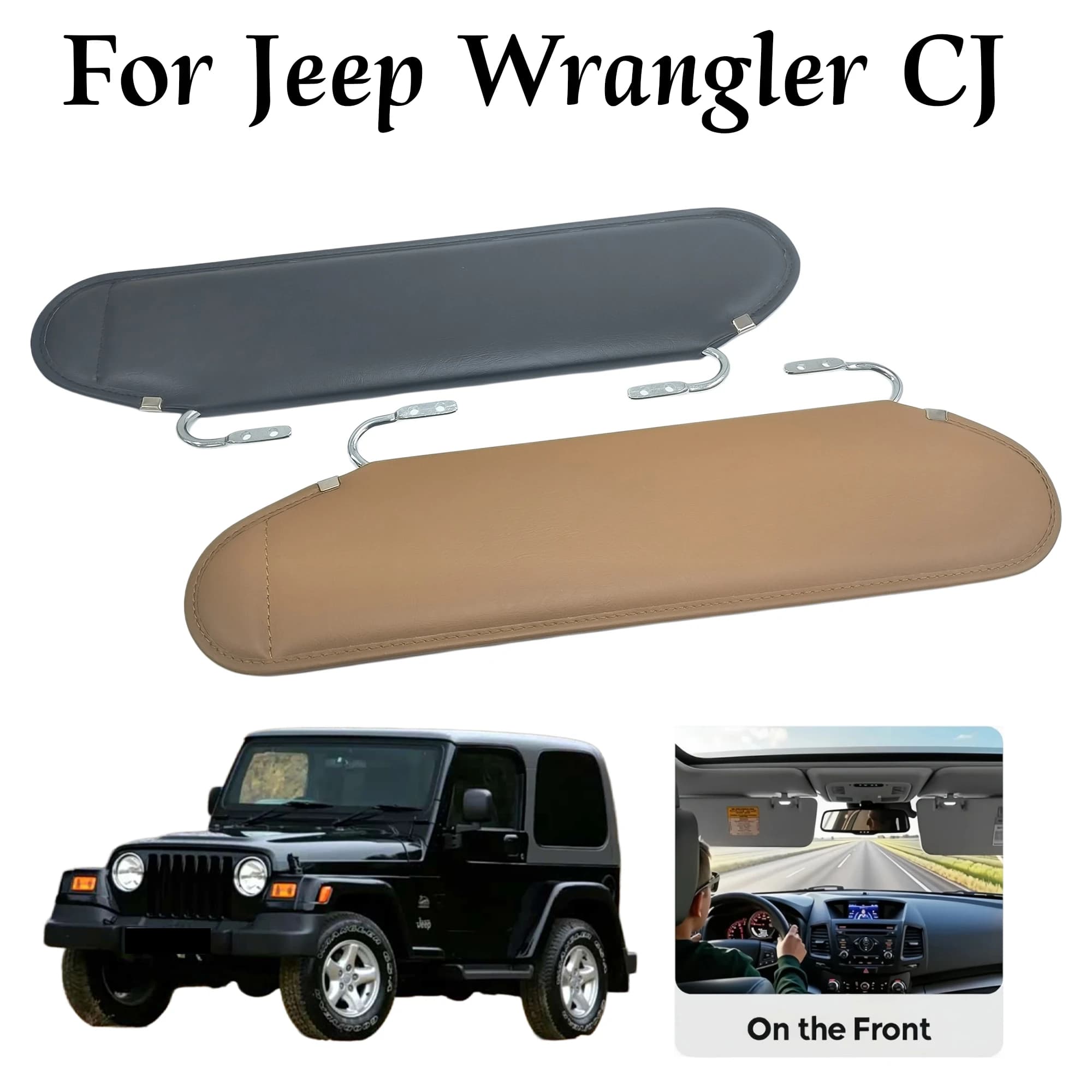 Car Sunvisor Front Sun Shade Panel For Jeep Wrangler CJ 1972-1986 1987 1988 1989 1990 1991 1992 1993 1994 1995 RT54003 RT52005