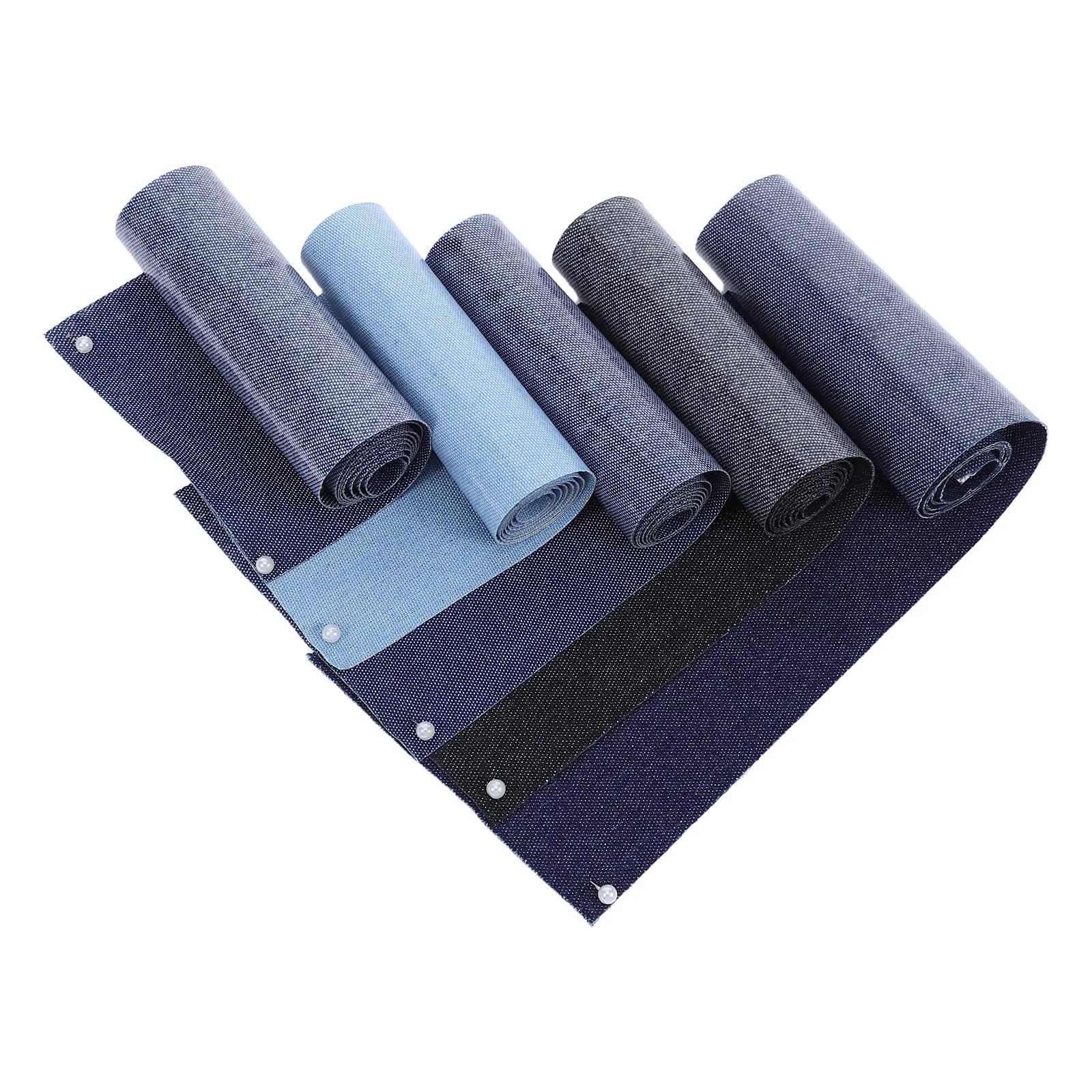 5Pcs Denim Patches Iron-on Repair for Jeans Ripped Holes Cover Clothes Jackets Hats Backpacks Decorative Embroidered Sewing