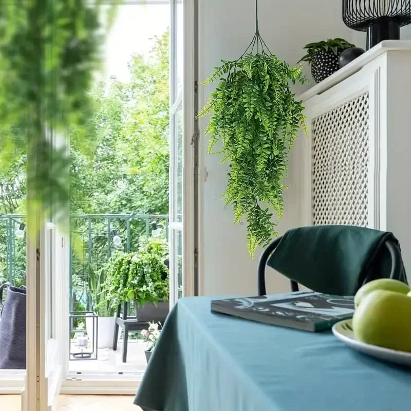 90 cm Persian fern leaves Viti Home Room Decor Hanging Artificial plant Plastic leaves Grass Wedding party wall decoration