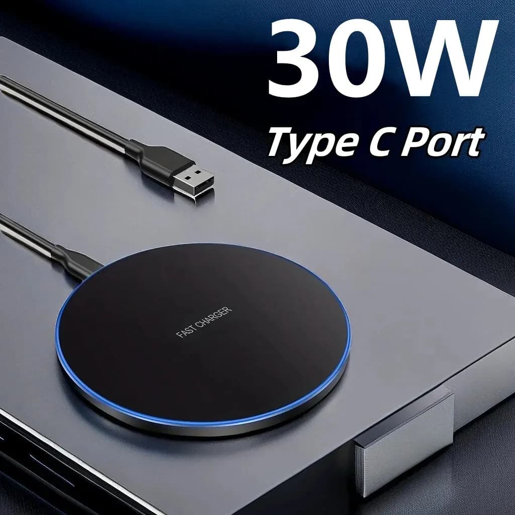 Pad caricabatterie wireless veloce da 30 W per iPhone 15 14 13 12 11 X Pro Max Samsung Galaxy S23 S22 S21 S10 Nota Stazione di ricarica wireless