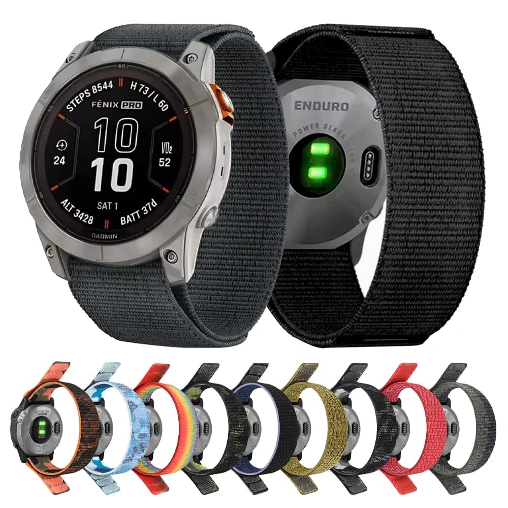 22mm 26mm Nylon Strap For Garmin Fenix 8pro/E/7/7X/6/6X Pro/5X Plus Replacement Watch Band For Tactix 8/Descent MK 3 2 Bracelets