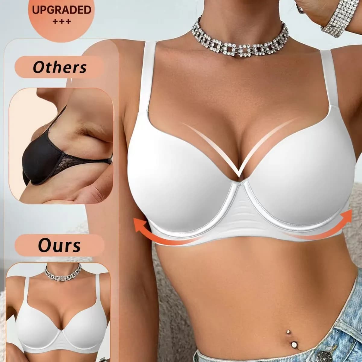 Jelly UnderWire Push Up Bra For Women Plus Size Anti-Sagging Bralette Comfortable Lingerie Underwear