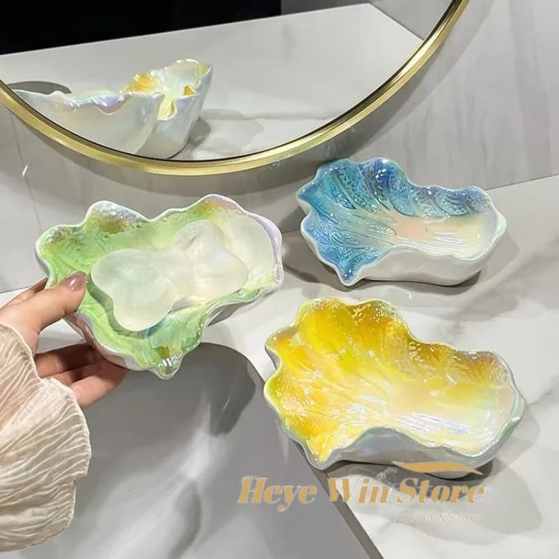 Scatola di sapone di cavolo di lusso creativa, scatola di immagazzinaggio di ornamenti di fascia alta, scatola di sapone in ceramica, portasapone Non perforato da bagno
