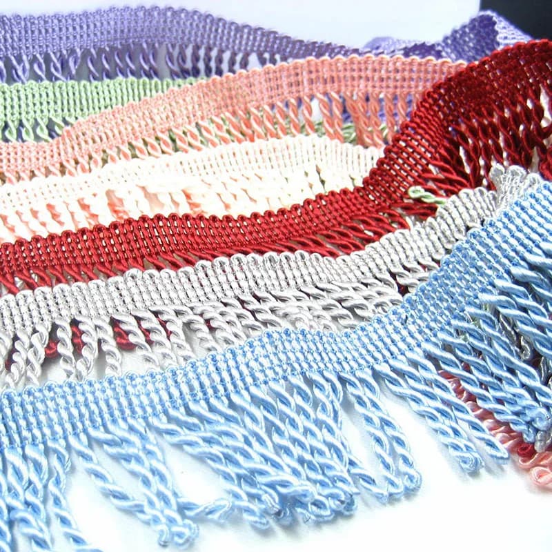 11 metri Corda intrecciata Nappa Trim 8 cm Lace Trim Frangia Fatta a mano Fai da te Divano Cuscino Lampada Borsa Costum Trim Decor Accessorio