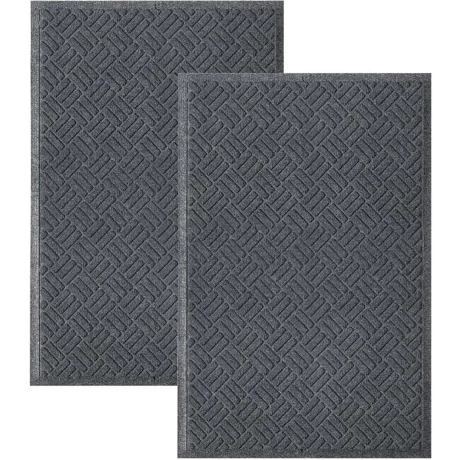 Set di 2 Tappeti Zerbino 89x59,7 cm per Interni ed Esterni, Tappeto di Benvenuto Assorbente e Drenante, Zerbino Resistente per Ingresso e Balcone