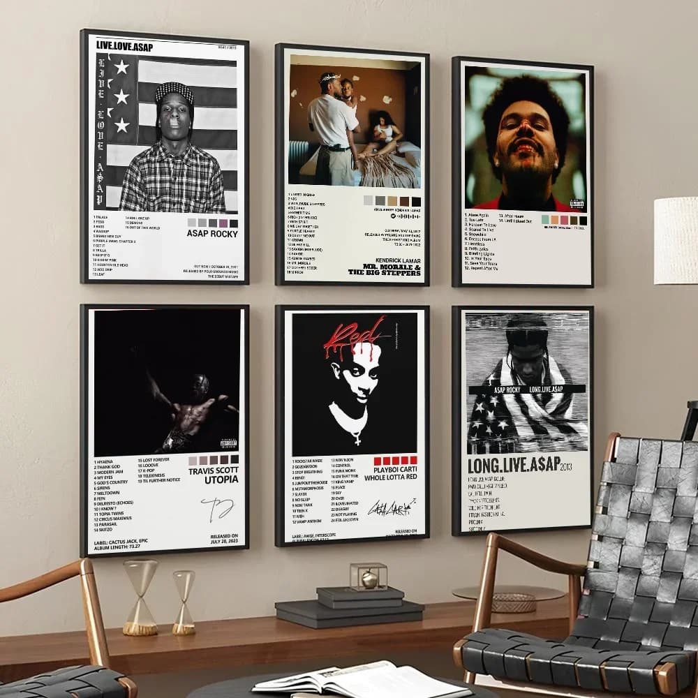 Pop Rap Music Album Cover A-ASAP R-Rocky Aesthetic Canvas Painting Poster Wall Art Picture Room Decoration