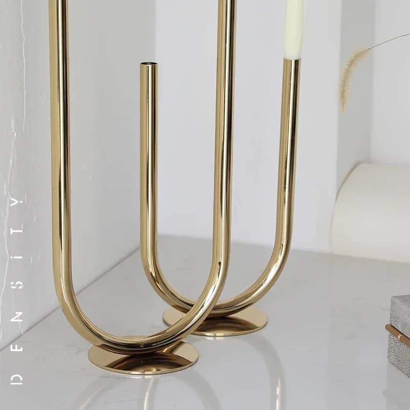 Portacandele di Lusso in Metallo Dorato, Candelieri Creativi Moderni, Ornamenti per Candele, Centrotavola per Decorazione Casa