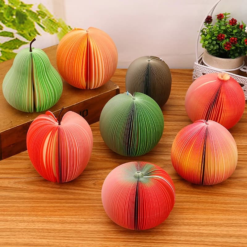 125 fogli di frutta creativa forme di blocchetti per appunti adesivi, carta adesiva, blocchetti per appunti, per forniture per ufficio di cancelleria scolastica