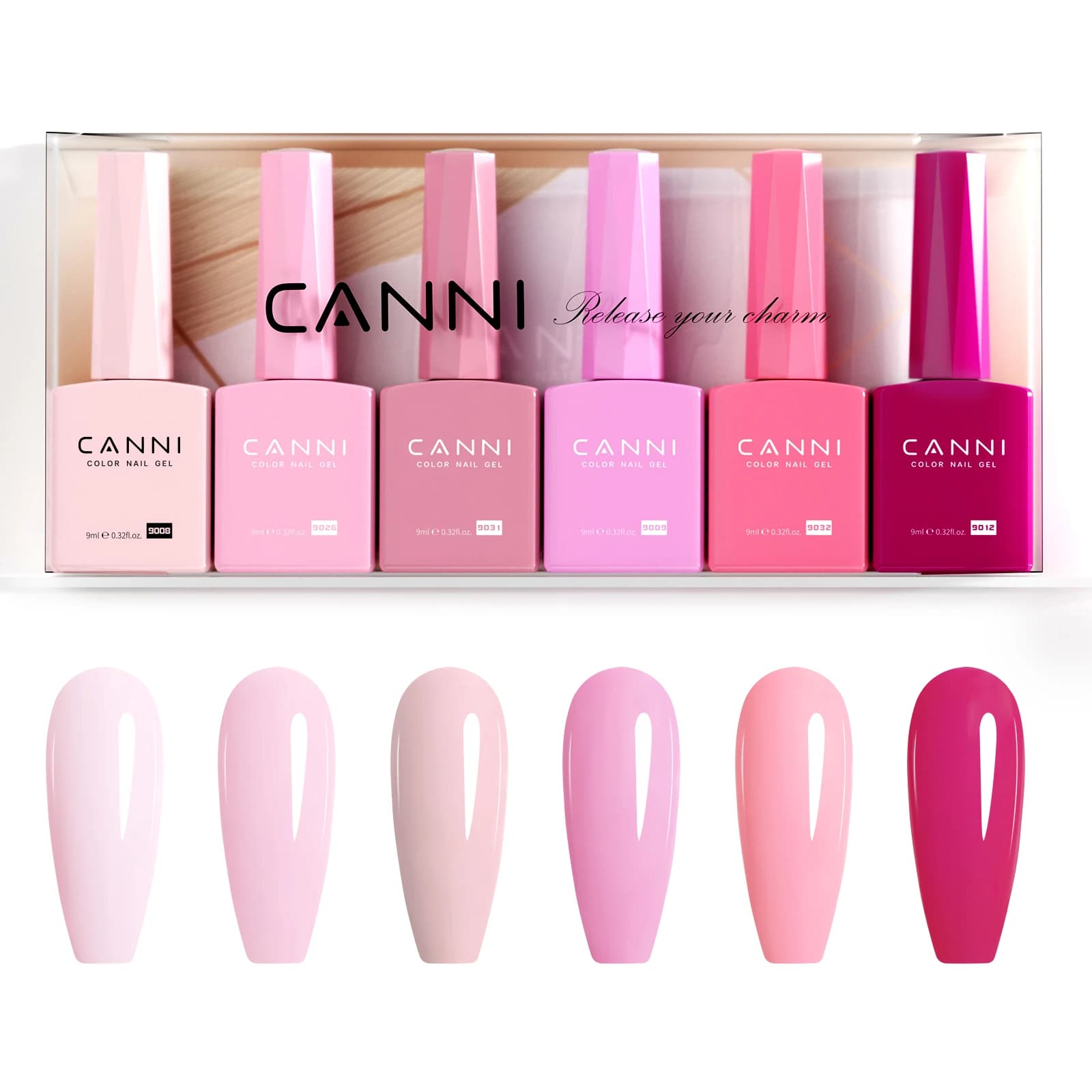 CANNI NUOVO 6 pz/lotto HEMA TPO LIBERA Gel Polish Permanente Vernice Per Unghie Set di Lunga Durata Base Del Manicure Top Coat Gel Rosa Colore Nudo