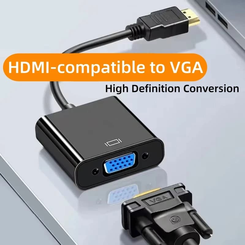 Adattatore HDMI-compatibile con VGA 1080P Cavo convertitore video digitale-analogico per PC desktop Laptop per monitorare il proiettore HDTV